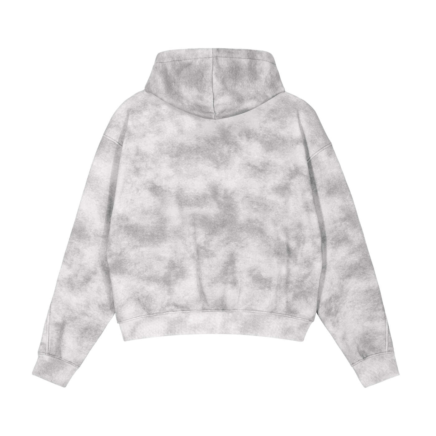 HVSH Logo Print - Dirty Washed Boxy Zip-up Fleece Hoodie
