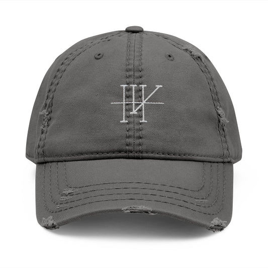 Distressed Dad Hat with Embroidered Logo